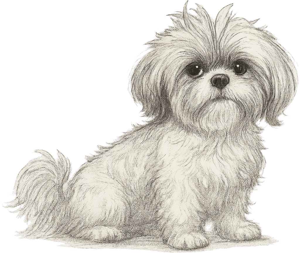 Sketched image of a Shih Tzu dog which is the Little Lion Web Designs Logo